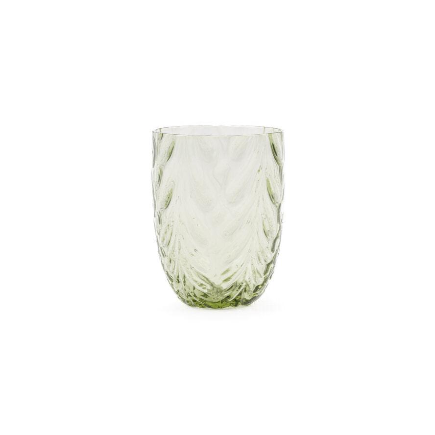 Wave tumbler glas - Olive Green